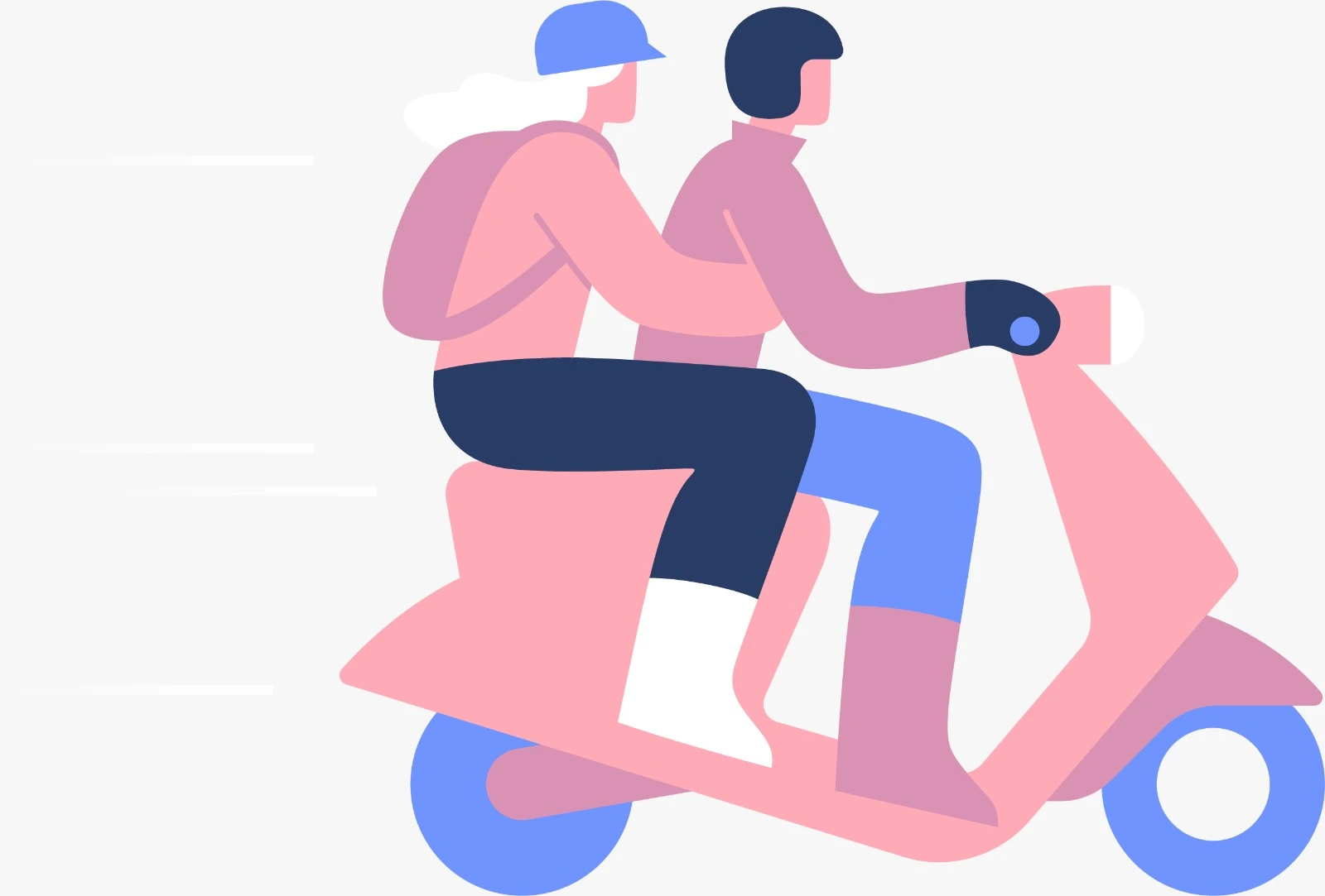Couple exploring on a scooter
